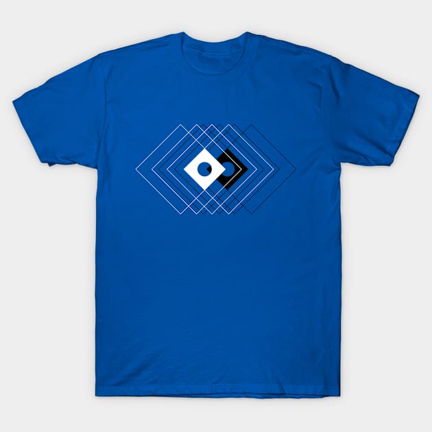 Geometric Abstract Glitched Diamonds T-Shirt by Liam Warr